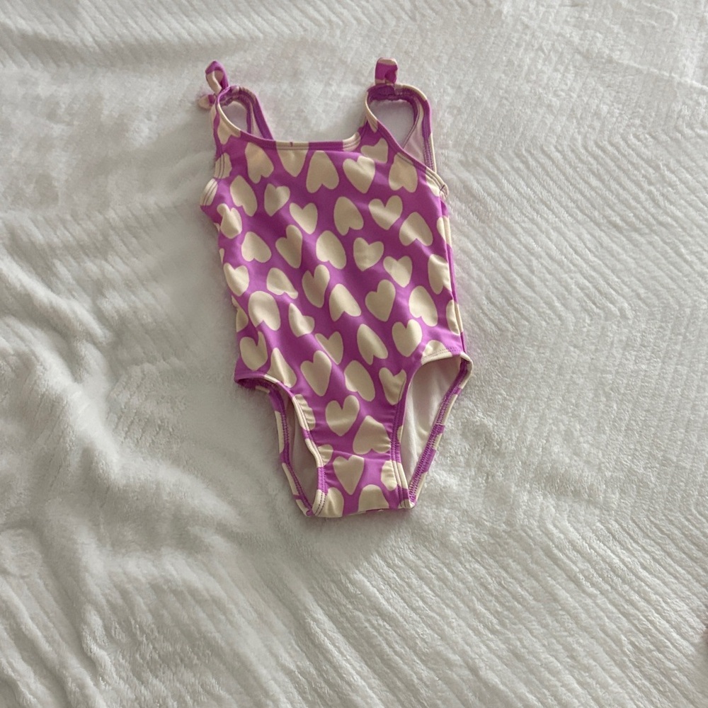 Cat & Jack Purple and Cream Swimsuit